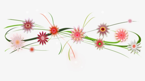 Flores, Borde, Rojo, Verde, Navidad, Ilustración, Feliz - Getekende Bloemen Png, Transparent Png, Free Download