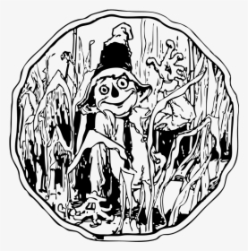 Art,monochrome Photography,headgear - Scarecrow Of Oz Black And White, HD Png Download, Free Download