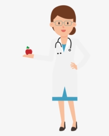 Cartoon Doctor Holding An Apple, HD Png Download, Free Download