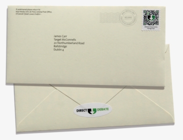 Custom Made Envelope With A Custom Made Qr Code Stamp - Qr Code On Envelope, HD Png Download, Free Download