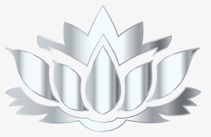 Silver Lotus Flower Silhouette No Background - Free Png Lotus Flower Black And White, Transparent Png, Free Download