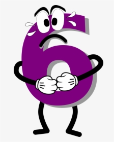 Scared Purple - Number 6 Clip Art, HD Png Download, Free Download