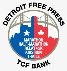 Detroit Free Press Marathon Logo - Detroit Free Press Tcf Bank Marathon Logo, HD Png Download, Free Download