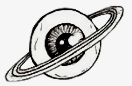 Eye Space Planet Black White Drawing Clipart Trendy - Eye Black And White Clipart, HD Png Download, Free Download
