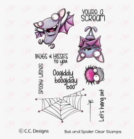 Bat Spider Clear Stamp - Cc Design Halloween Stamp, HD Png Download, Free Download