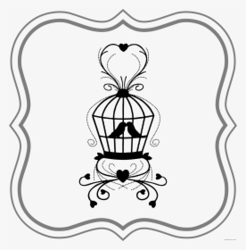 Birdcage Animal Free Black White Clipart Images Clipartblack - Wedding Poem For Money For Honeymoon, HD Png Download, Free Download