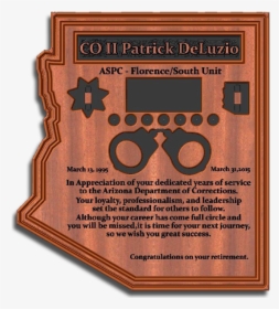 Corrections Officer Retirement Plaque, HD Png Download, Free Download