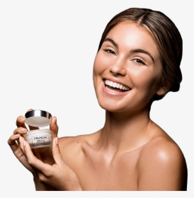 Nightlight Facial Cream On Skin - Girl Png For Cream Ad, Transparent Png, Free Download