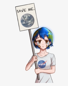Nasa Cartoon Illustration Anime - Earth Chan Save The Earth, HD Png Download, Free Download