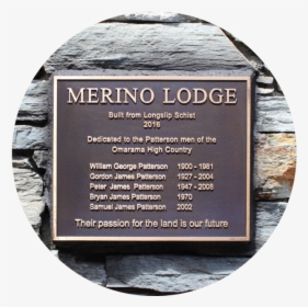 Merino Lodge History Plaque Larger - Commemorative Plaque, HD Png Download, Free Download