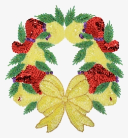Christmas Wreath Beaded & Sequin Applique - Craft, HD Png Download, Free Download