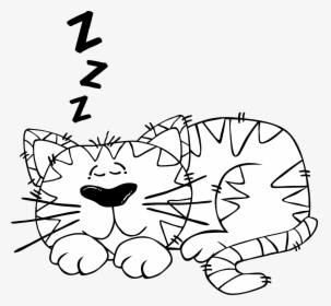 Sleeping Cat Svg Clip Arts - Cat Napping Clipart Black And White, HD Png Download, Free Download