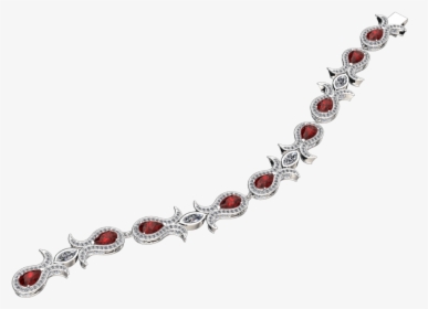 Pear Shape Ruby And Diamond Bracelet Style - Necklace, HD Png Download, Free Download
