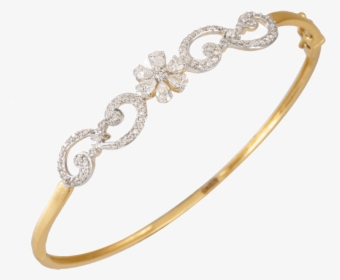 18kt Yellow Gold And Diamond Bangle For Women - Pc Chandra Diamond Bracelet, HD Png Download, Free Download