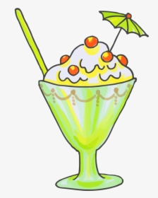 Non Alcoholic Beverage,line Art,martini Glass - Ice Cream, HD Png Download, Free Download