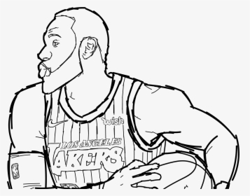Lebron James Black And White Clipart Lakers, HD Png Download, Free Download
