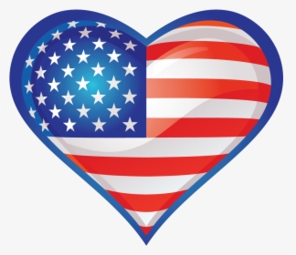 Thin Gold Line - Heart With American Flag, HD Png Download, Free Download