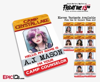 Camp Crystal Lake "friday The 13th - Camp Crystal Lake Counselor Badge, HD Png Download, Free Download