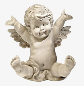 #angel #baby Fuzz #statue #cherub #angels #angelstatue - Baby Angel Statue Png, Transparent Png, Free Download