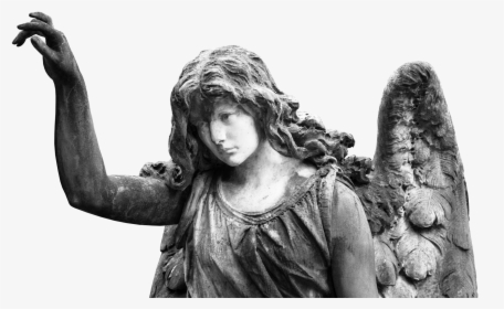 Angel Statue Black And White Png, Transparent Png, Free Download