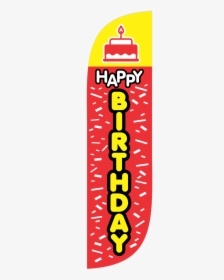5ft Happy Birthday Feather Flag Red & Yellow - Graphic Design, HD Png Download, Free Download