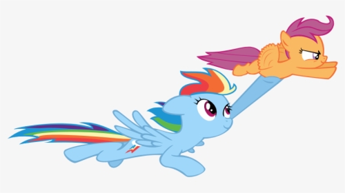 Rainbow Dash Flying Png Free Download - My Little Pony Rainbow Dash And Scootaloo Flying, Transparent Png, Free Download