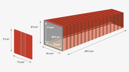 Transparent Storage Container Png - Shipping Container External Dimensions, Png Download, Free Download