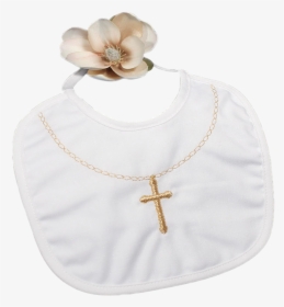 Cross Necklace Embroidery Small Handmade Cotton Bib - Cross, HD Png Download, Free Download
