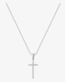 Stainless steel necklace, steel cross covered with black crystals