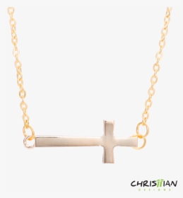 Horizontal Cross Necklace - アンティーク ゴールド ネックレス チェーン, HD Png Download, Free Download