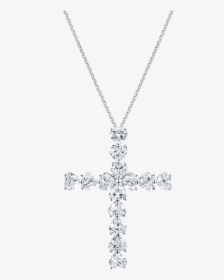 Symbols By Harry Winston, Heart-shaped Diamond Cross - Diamond Cross Necklace Harry Winston, HD Png Download, Free Download
