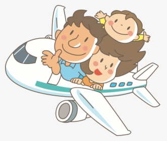 Transparent Airplane Clipart No Background - Family In Airplane Clipart, HD Png Download, Free Download