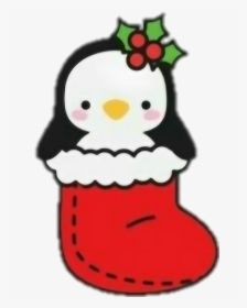 #penguin #stocking #holly #mistletoe #christmas - Cute Christmas Vector Clipart, HD Png Download, Free Download