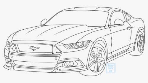 Clip Art Collection Of Free Cars - Cool Mustang Car Drawing, HD Png Download, Free Download