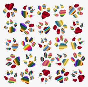 Transparent Paw Print Clipart - Clipart Colorful Paw Prints Pattern, HD Png Download, Free Download