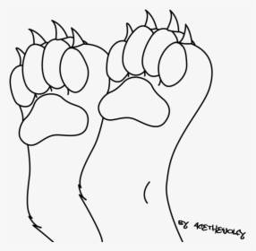 Free Cat Paw Lineart - Paws Lineart, HD Png Download, Free Download