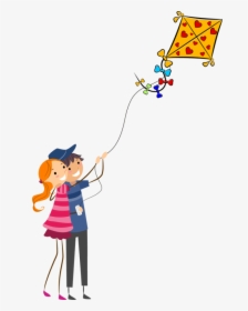 Girl Flying A Kite Clipart - Fly A Kite Clipart Png, Transparent Png -  kindpng
