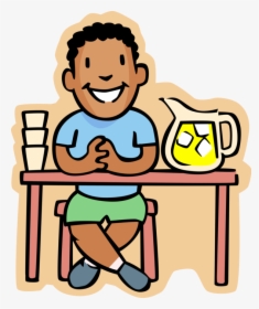 Vector Illustration Of Primary Or Elementary School - Boy Selling Lemonade Clipart, HD Png Download, Free Download