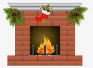 Picture Freeuse Library Christmas Stockings Fireplace - Christmas Fireplace Clipart, HD Png Download, Free Download