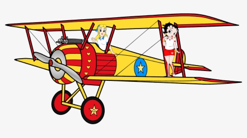 Betty Boop Images Betty & Sally On The Biplane Anime - Biplane Anime, HD Png Download, Free Download