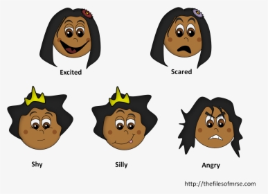 Feelings And Emotions Clipart - Happy Sad Scared Excited Faces, HD Png Download, Free Download