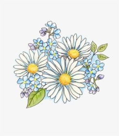 Transparent Outspoken Clipart - Bouquet Daisy Flowers Watercolor, HD Png Download, Free Download