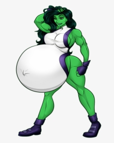 Hulk Black Widow She-hulk Green Fictional Character - She Hulk Belly Inflation, HD Png Download, Free Download