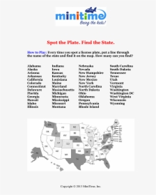 Blank License Plate Png -license Plate Scavenger Hunt - Map Of Us, Transparent Png, Free Download