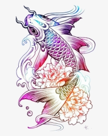 #carpa #oriental #color #tattoo #tatuagem @lucianoballack - Koi Fish Tattoo For Girls, HD Png Download, Free Download