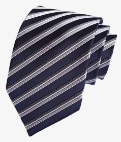 Secdtie Striped Navy, White And Black Tie - Silver, HD Png Download, Free Download