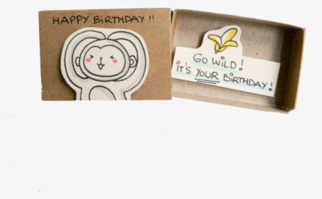 Cute Monkey Birthday Card Matchbox - Matchbox Birthday Card, HD Png Download, Free Download