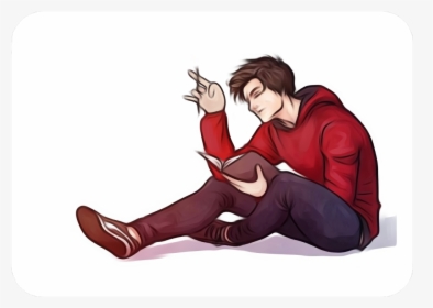 #guy #sitting #thinking #reading #man #studying - Peter Parker Art, HD Png Download, Free Download