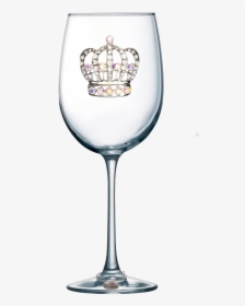 Large Crown Jeweled Stemmed Wine Glass - Wine Glass Crown Transparent, HD Png Download, Free Download