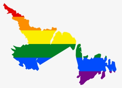 Lgbt Flag Map Of Newfoundland And Labrador - Newfoundland And Labrador Flag Map, HD Png Download, Free Download